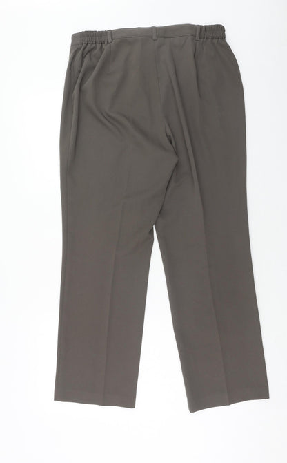 Womens UK Size 16 Preworn Regular Fit  Brown Trousers