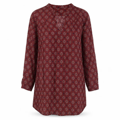 Zara Womens Red Geometric Viscose Kaftan Size S V-Neck Pullover