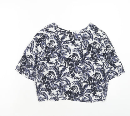 Womens UK Size 6 Topshop Blue Basic Button-Up