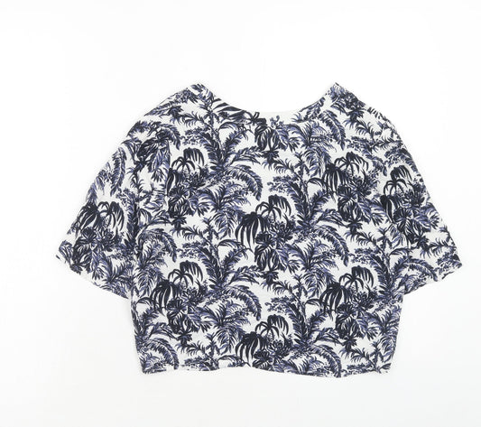 Womens UK Size 6 Topshop Blue Basic Button-Up