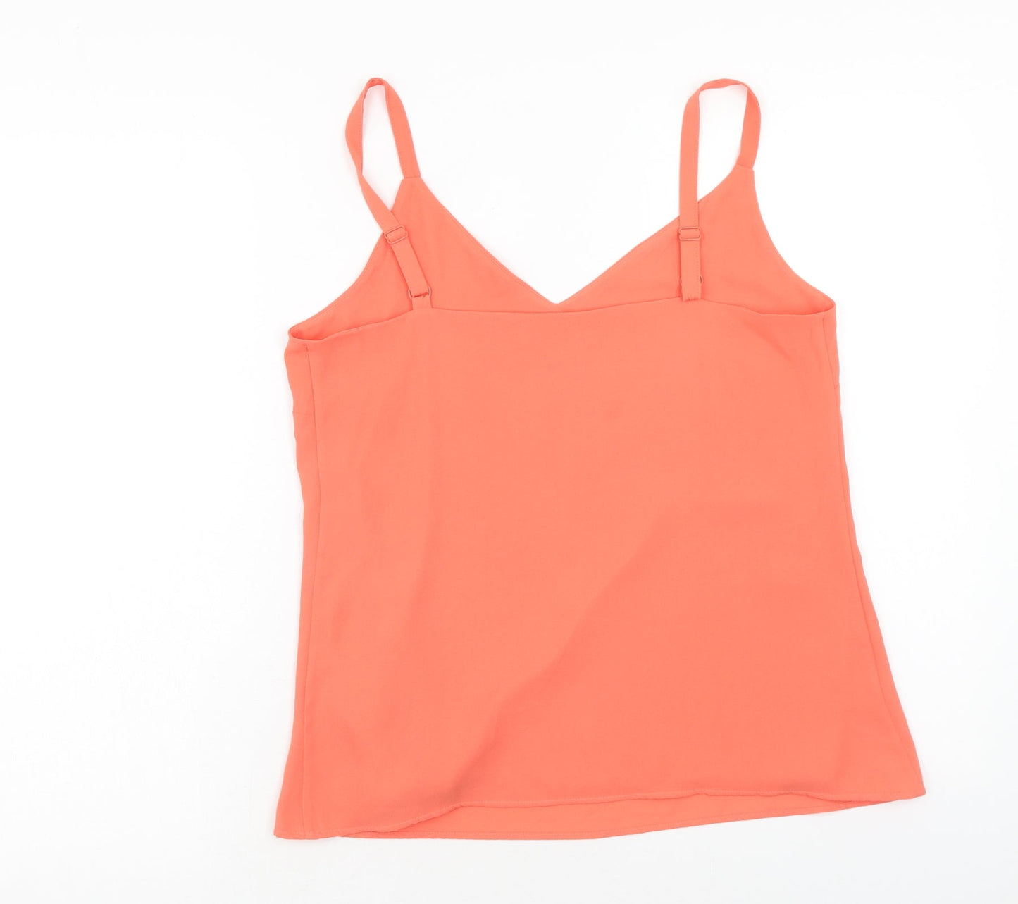 F&F Womens Orange Polyester Basic Tank Size 8 V-Neck