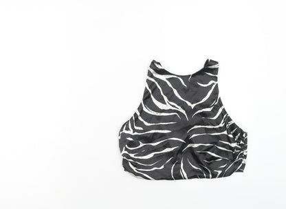 Womens UK Size M Zara Black Basic Tank