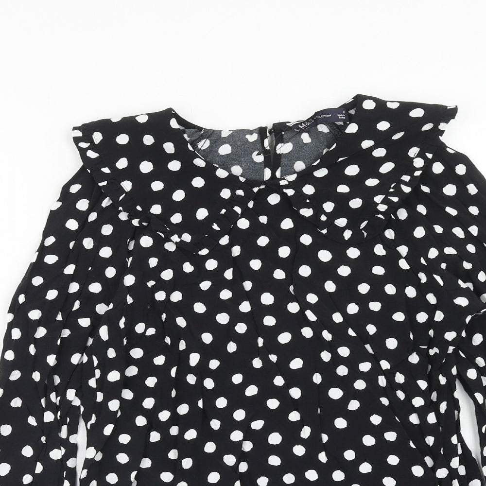 Womens UK Size 6 Marks and Spencer Black Basic Blouse