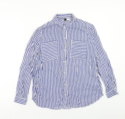 Womens UK Size 6 H&M Blue Basic Blouse