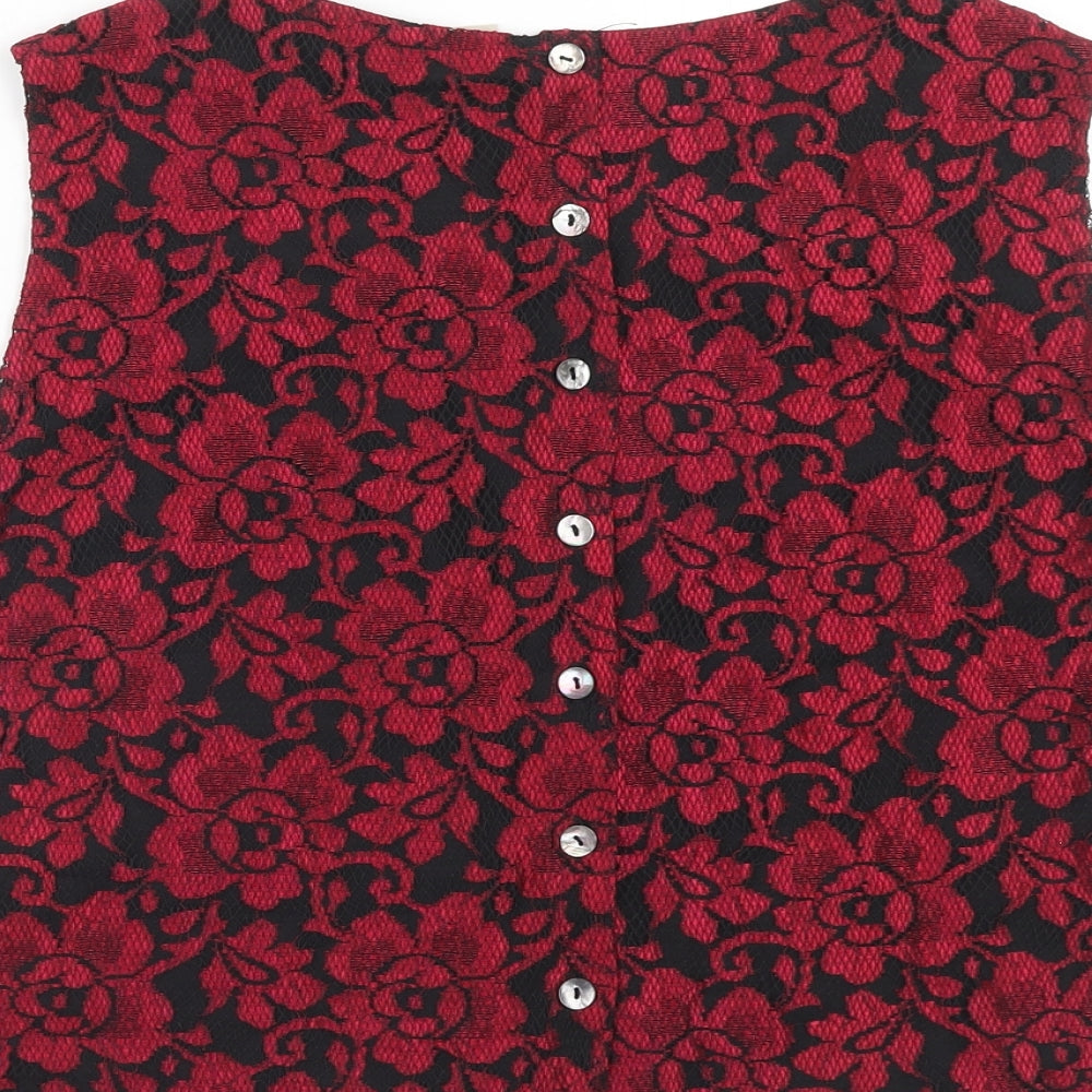 Womens UK Size 18 Yessica Red Cropped Tank