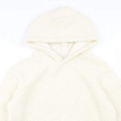 Gap Girls Ivory Polyester Pullover Hoodie Size 12 Years Pullover