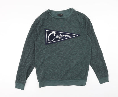 Mens UK Size S River Island Green Pullover Sweatshirt