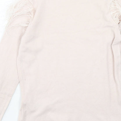 Coast Womens Pink Round Neck Polyester Pullover Jumper Size 8