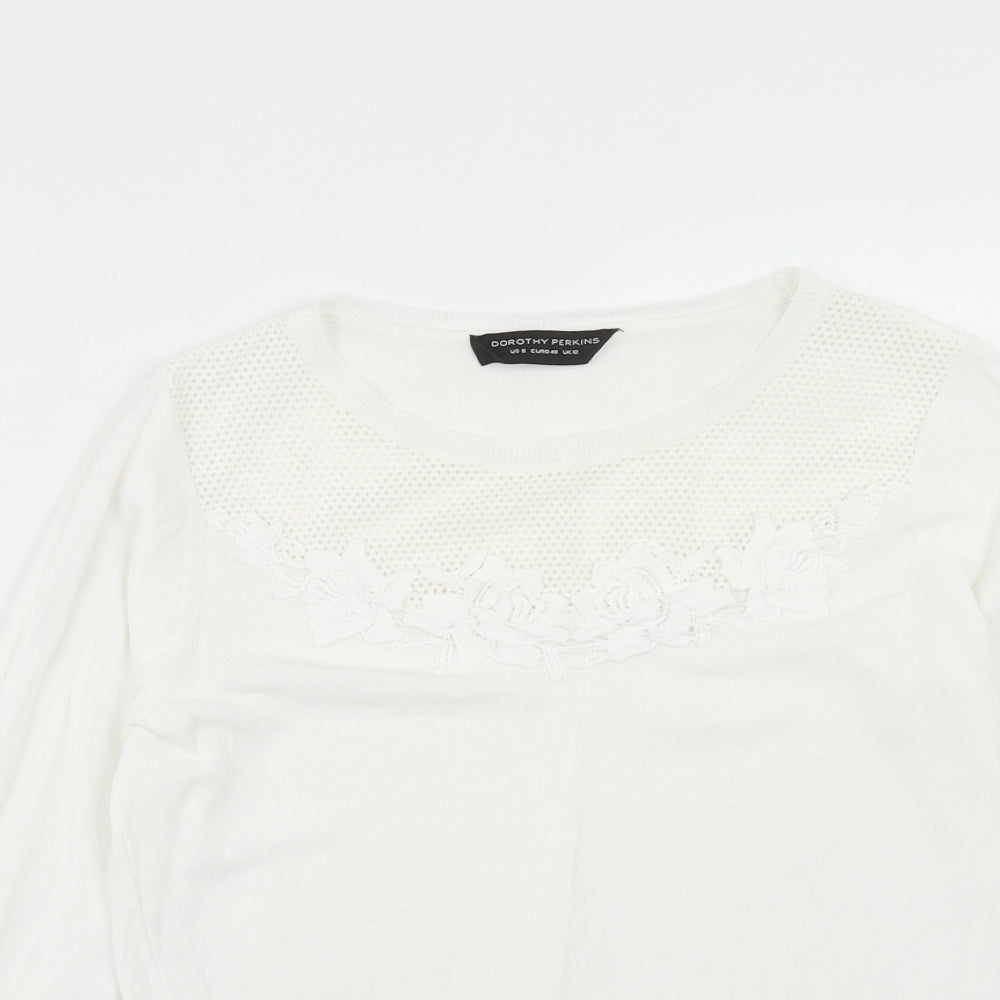 Womens UK Size 12 Dorothy Perkins White Pullover Jumper