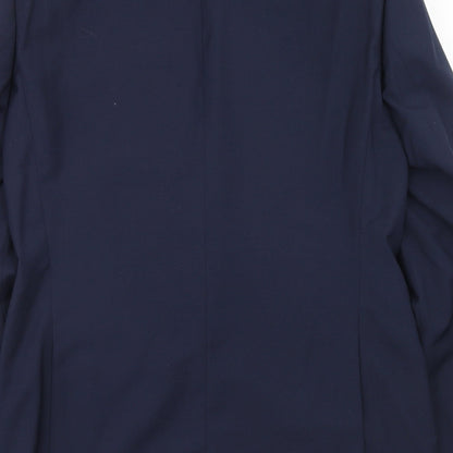 Red Select Mens Blue Polyester Jacket Blazer Size 38 Regular