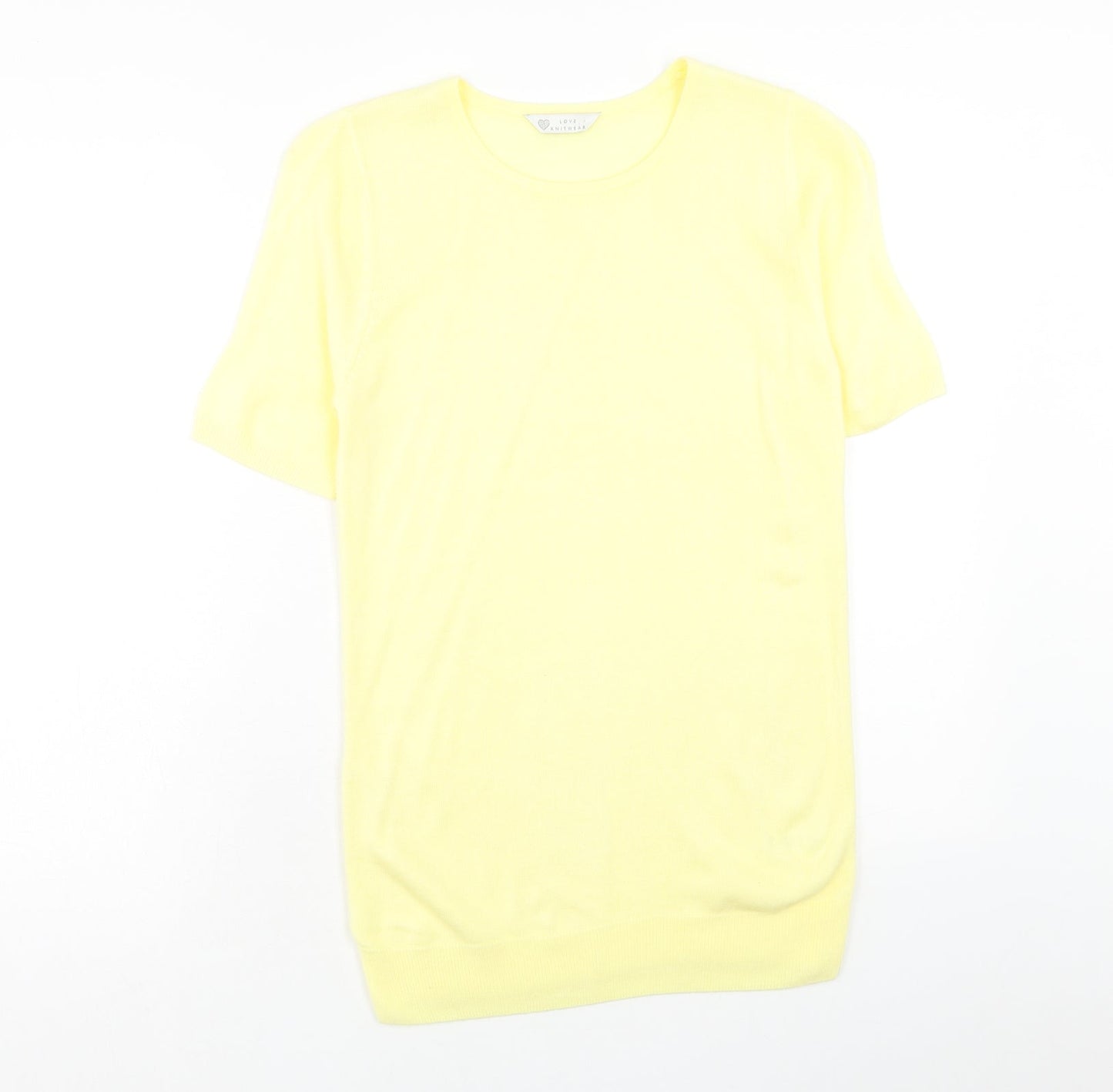 BHS Womens Yellow Round Neck Acrylic Pullover Jumper Size 8