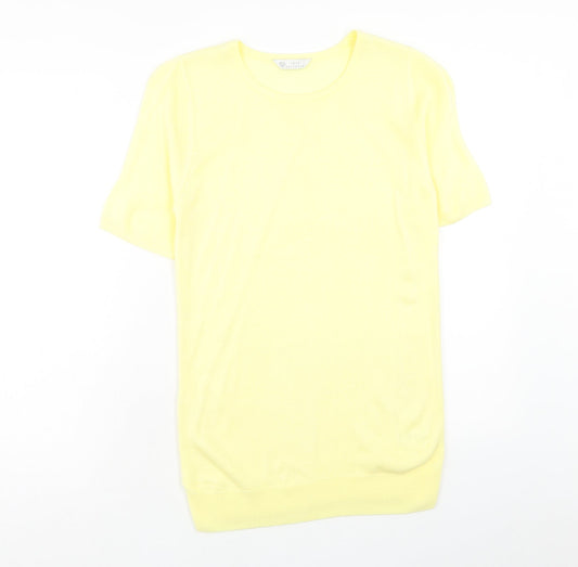 BHS Womens Yellow Round Neck Acrylic Pullover Jumper Size 8