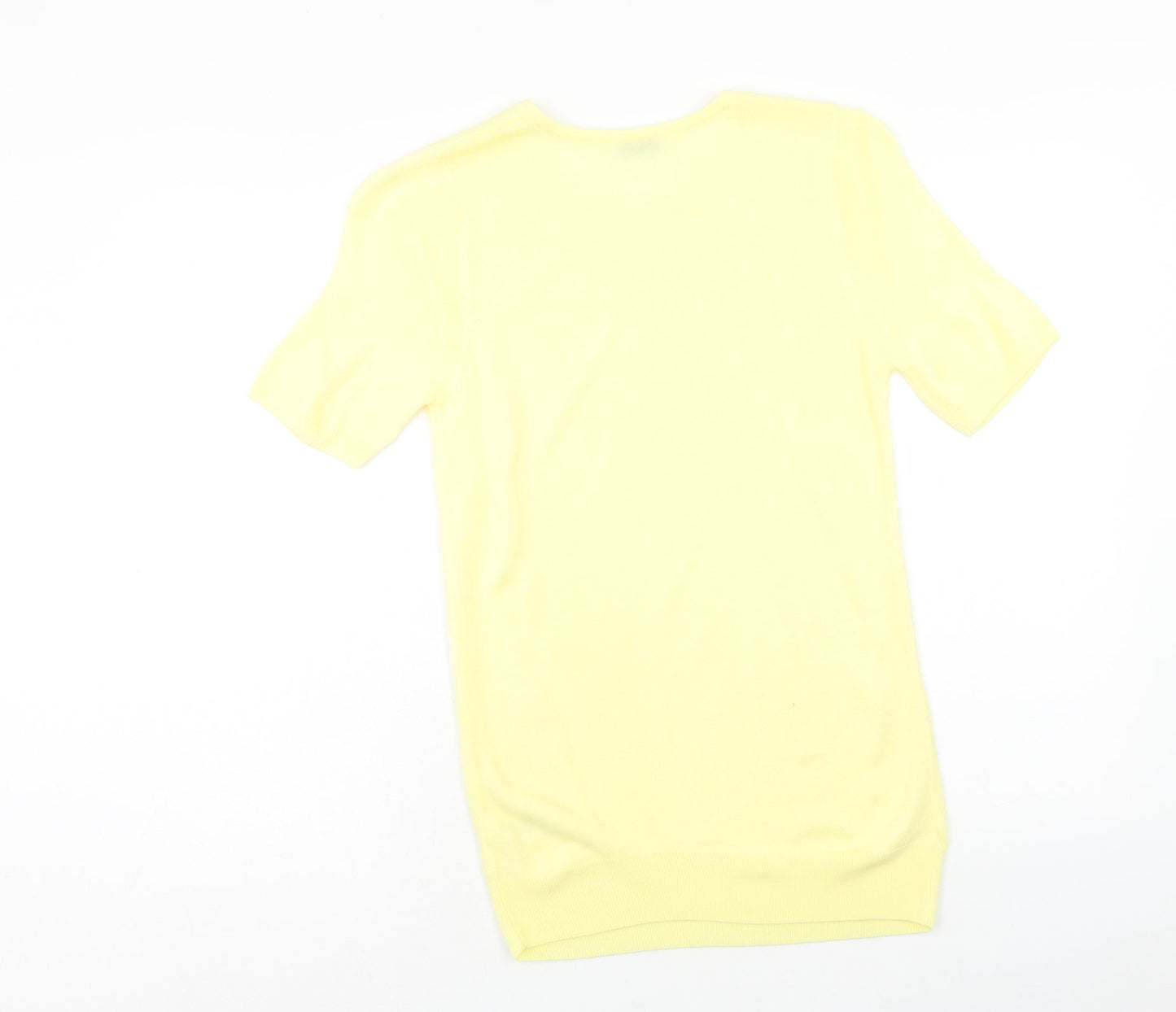 BHS Womens Yellow Round Neck Acrylic Pullover Jumper Size 8