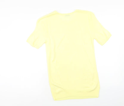BHS Womens Yellow Round Neck Acrylic Pullover Jumper Size 8