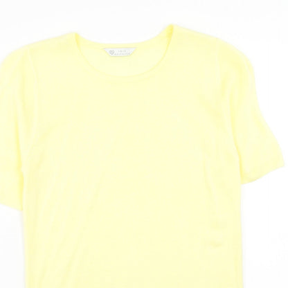 BHS Womens Yellow Round Neck Acrylic Pullover Jumper Size 8