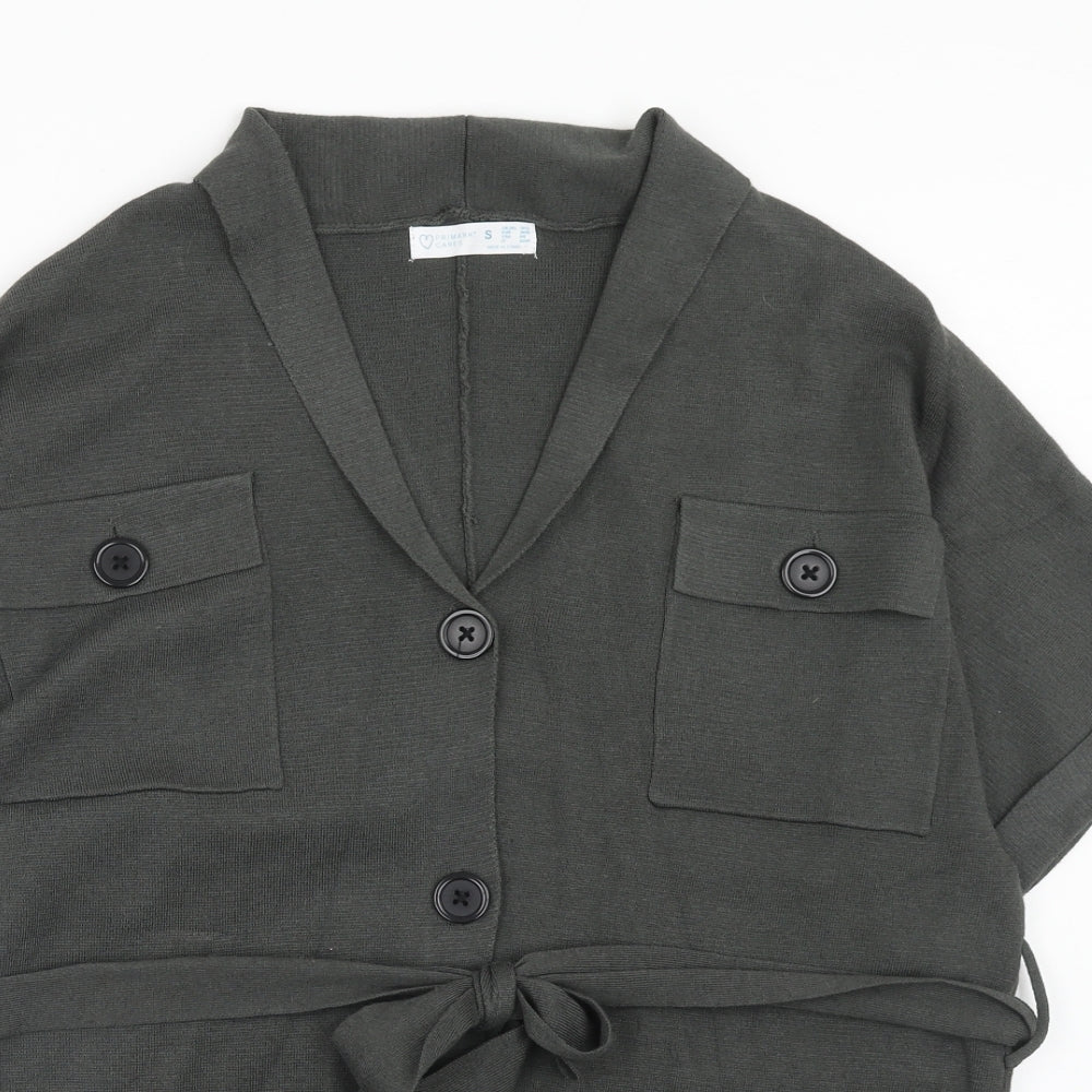 Primark Womens Grey V-Neck Polyester Cardigan Jumper Size S - Size 10-12