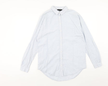 Womens UK Size 8 New Look Blue Basic Button-Up