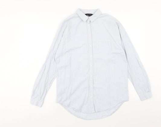 Womens UK Size 8 New Look Blue Basic Button-Up
