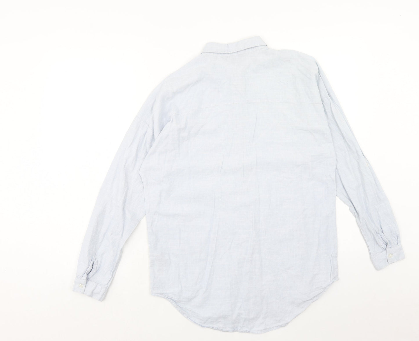 Womens UK Size 8 New Look Blue Basic Button-Up