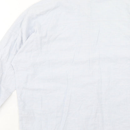 Womens UK Size 8 New Look Blue Basic Button-Up
