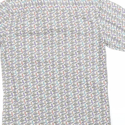 Mens UK Size S BCL London White  Button-Up Short Sleeve Casual Shirt