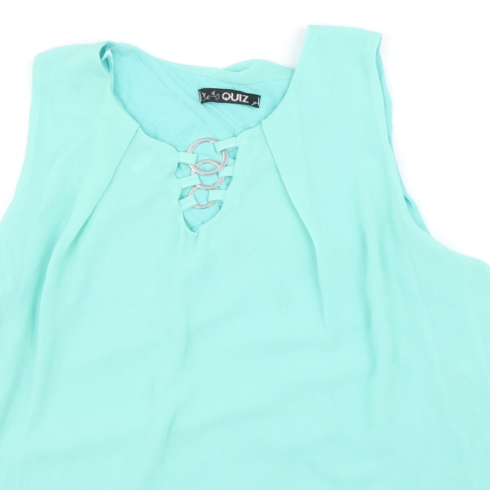 Womens UK Size M Quiz Blue Basic Tank