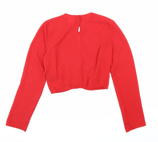 Womens UK Size 6 Divided Red Basic Blouse