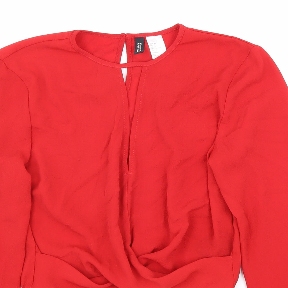 Womens UK Size 6 Divided Red Basic Blouse