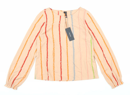 Womens UK Size S VERO MODA Beige Basic Blouse