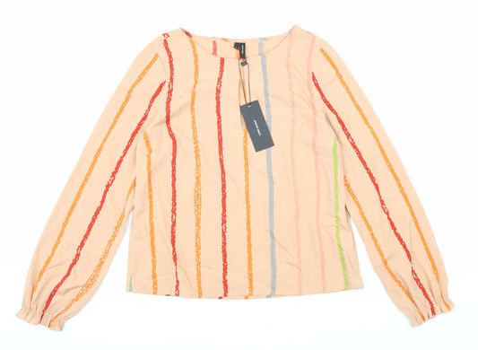 Womens UK Size S VERO MODA Beige Basic Blouse