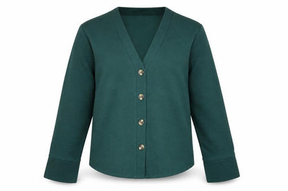 Womens UK Size 6 New Look Green Basic Button-Up