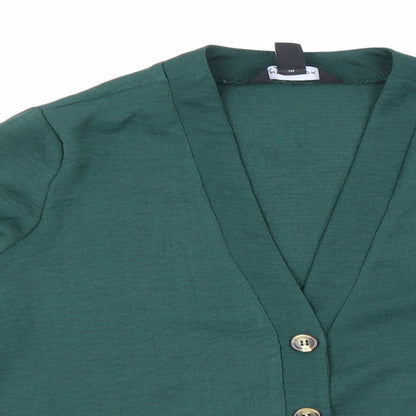 Womens UK Size 6 New Look Green Basic Button-Up