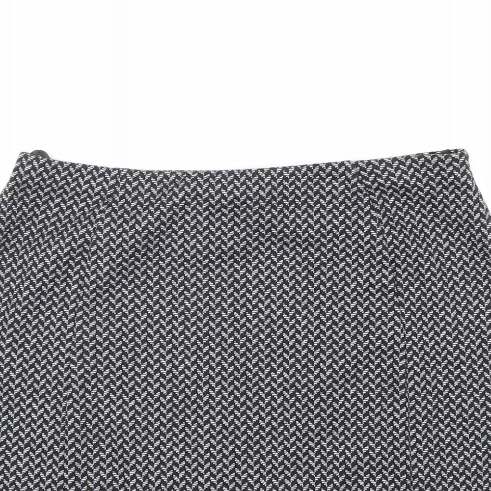 Papaya Womens Black Herringbone Polyester Straight & Pencil Skirt Size 10