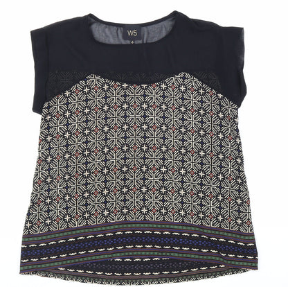 Womens UK Size S W5 Black Basic Blouse