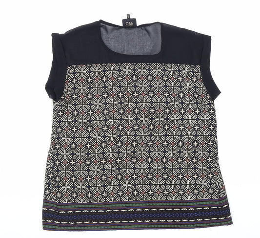 Womens UK Size S W5 Black Basic Blouse