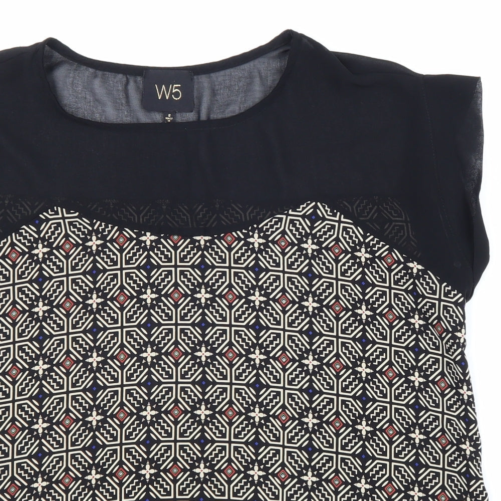 Womens UK Size S W5 Black Basic Blouse