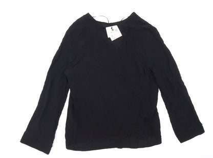 Womens UK Size S Zara Black Basic Blouse