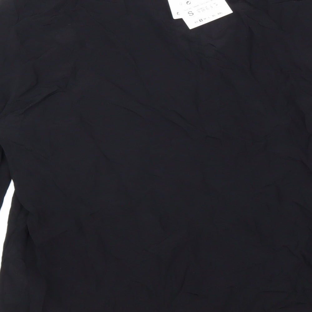 Womens UK Size S Zara Black Basic Blouse