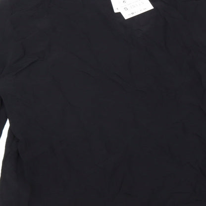 Womens UK Size S Zara Black Basic Blouse