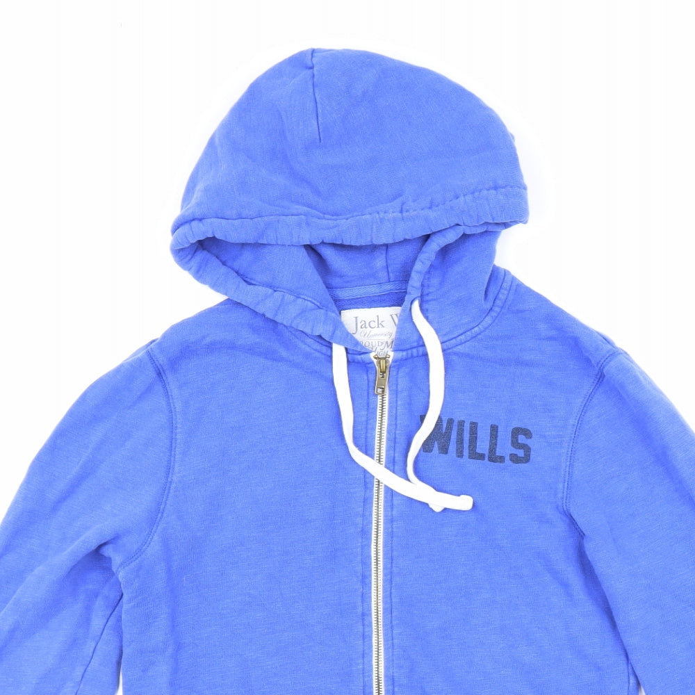 Womens UK Size XS Jack Wills Blue Full Zip Hoodie