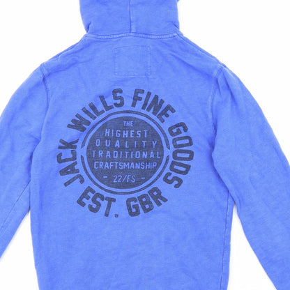 Womens UK Size XS Jack Wills Blue Full Zip Hoodie