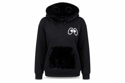 Mini Cream Womens Black Cotton Pullover Hoodie Size M Pullover