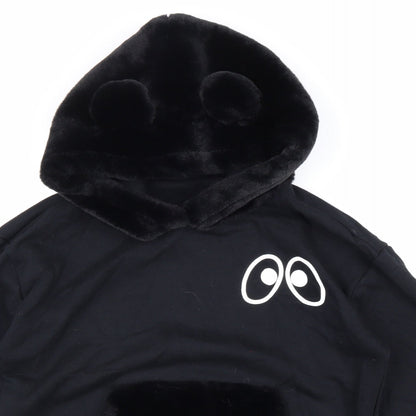 Mini Cream Womens Black Cotton Pullover Hoodie Size M Pullover