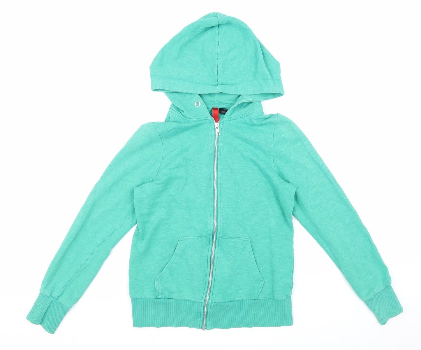 Divided Womens Green Cotton Full Zip Hoodie Size 6 Zip