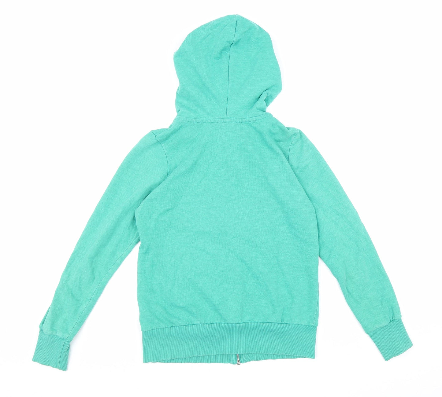 Divided Womens Green Cotton Full Zip Hoodie Size 6 Zip