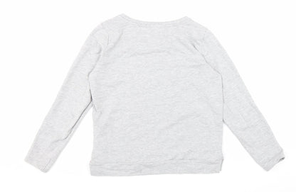 Avenue Womens Grey Cotton Full Zip Sweatshirt Size 8 Pullover - Love