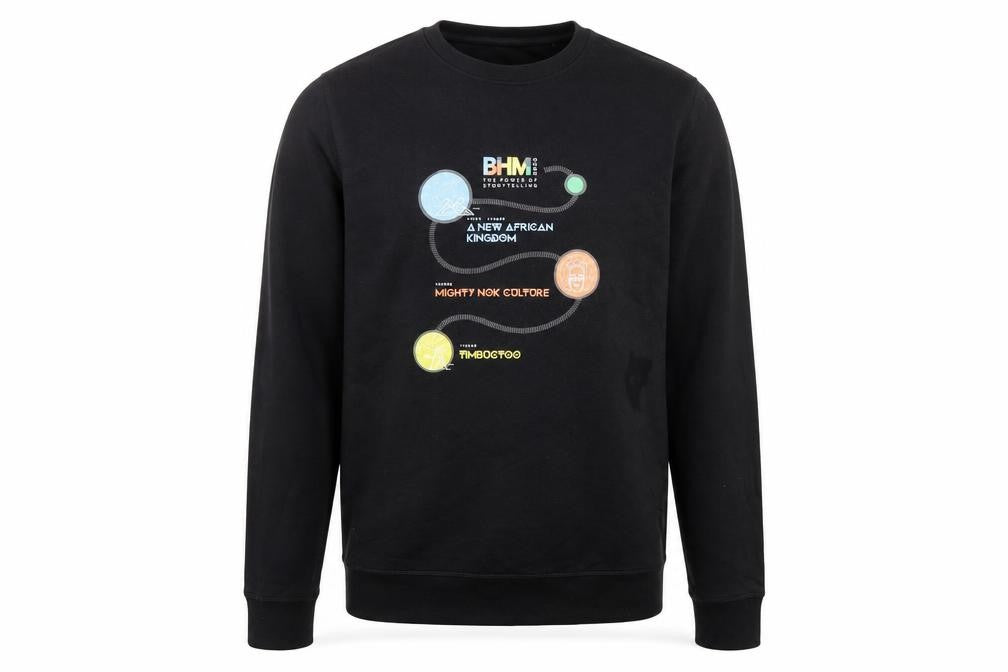 Mens UK Size L Preworn Black Pullover Sweatshirt