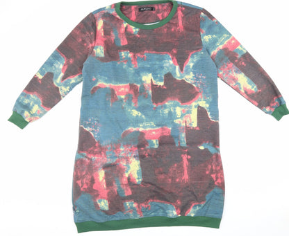 OuiFerpai Womens Multicoloured Geometric Polyester Pullover Sweatshirt Size XL Pullover