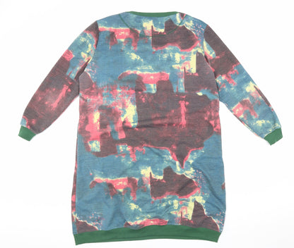 OuiFerpai Womens Multicoloured Geometric Polyester Pullover Sweatshirt Size XL Pullover