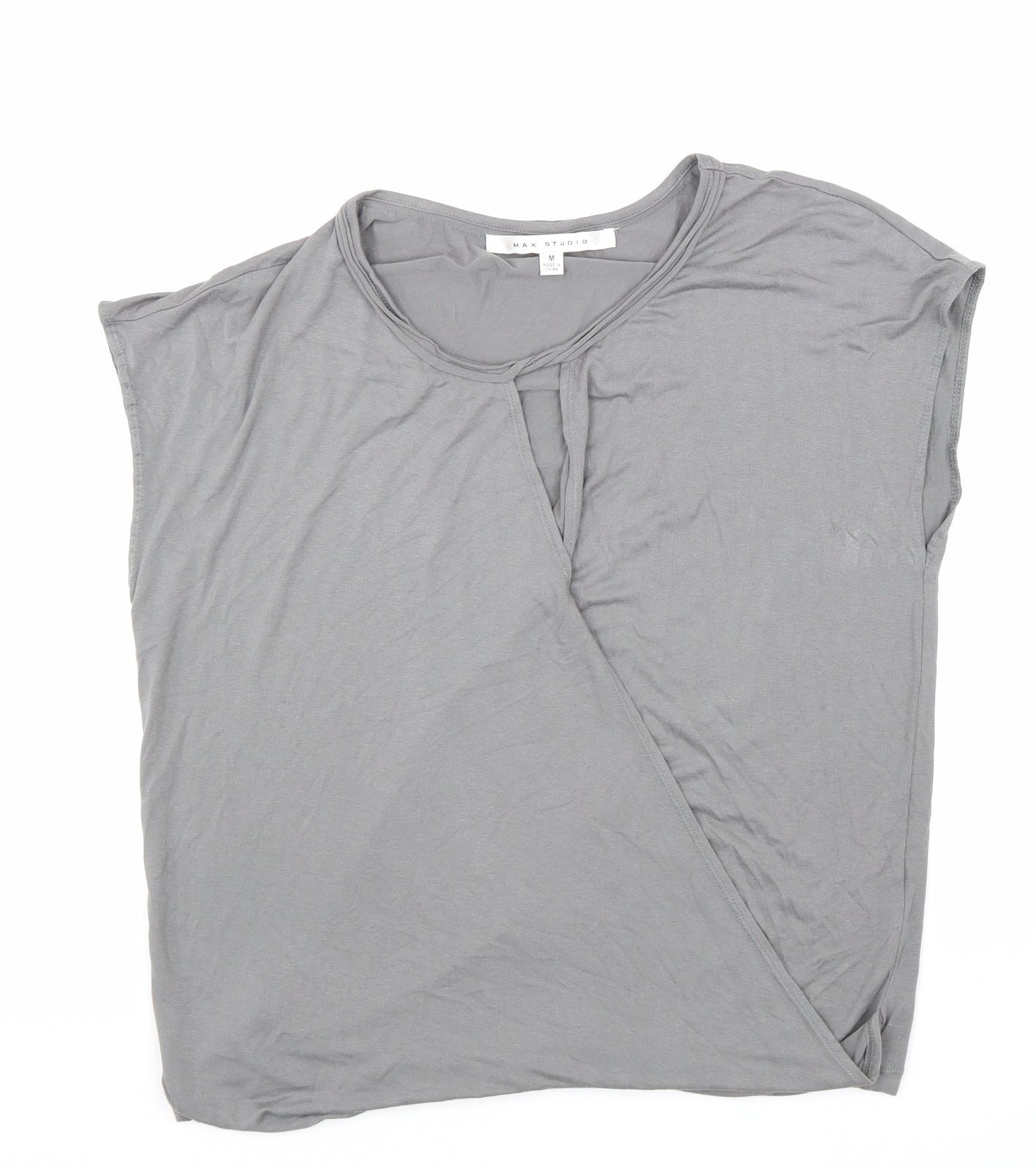 Womens UK Size M Max Studio Grey Basic T-Shirt